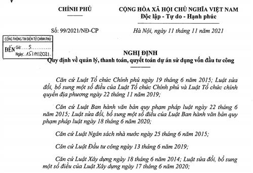 Quy định về quản lý, thanh toán, quyết toán dự án sử dụng vốn đầu tư công