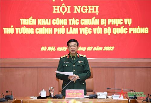 Đại tướng Phan Văn Giang chủ trì Hội nghị triển khai công tác chuẩn bị phục vụ Thủ tướng Chính phủ làm việc với Bộ Quốc phòng