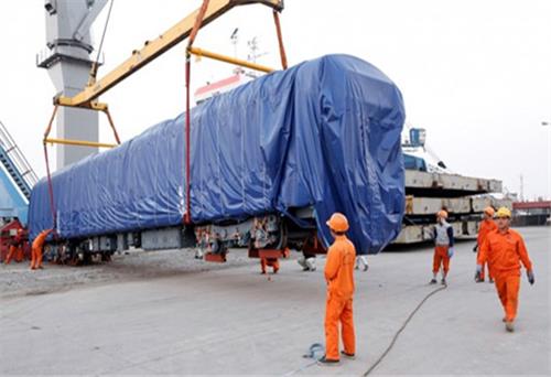 Đầu máy toa xe đường sắt Cát Linh - Hà Đông về tới Hải Phòng