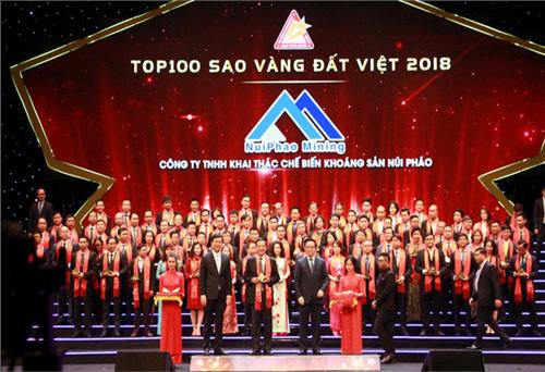 NuiPhao Mining và Công ty CP Thương mại Thái Hưng trong Top 100 doanh nghiệp Sao Vàng đất Việt