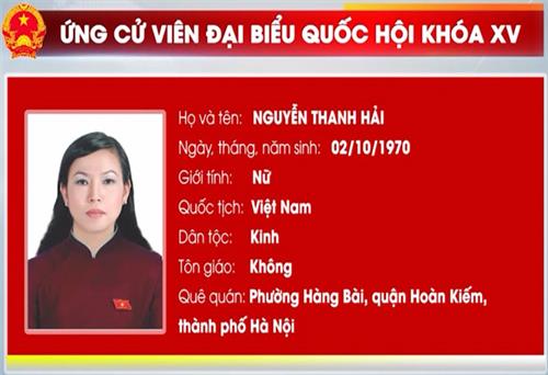 Ứng cử viên Phó Giáo sư, Tiến sĩ Nguyễn Thanh Hải, Ủy viên Ban Chấp hành Trung ương Đảng, Bí thư Tỉnh ủy, Trưởng Đoàn đại biểu Quốc hội tỉnh Thái Nguyên