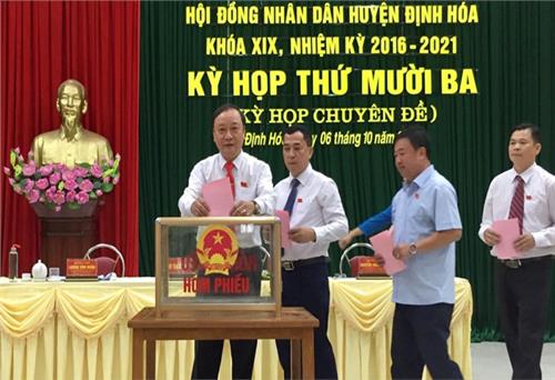 Kiện toàn chức danh Chủ tịch UBND huyện Định Hóa