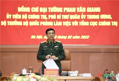 Đại tướng Phan Văn Giang làm việc với Tổng cục Chính trị