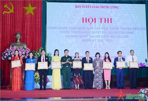 Thái Nguyên giành giải Nhì Hội thi chung khảo toàn quốc báo cáo viên, tuyên truyền viên giỏi