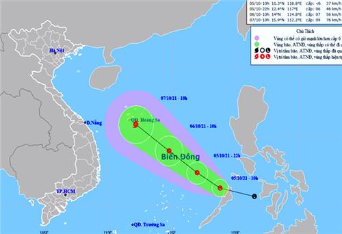 Xuất hiện vùng áp thấp trên Biển Đông