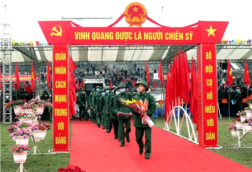 Lễ giao nhận quân được tổ chức trang trọng, ngắn gọn, tiết kiệm