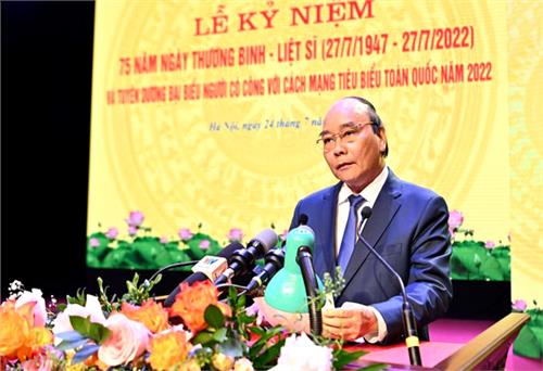 Lễ kỷ niệm 75 năm Ngày Thương binh - Liệt sĩ và tuyên dương đại biểu  người có công với cách mạng tiêu biểu toàn quốc năm 2022