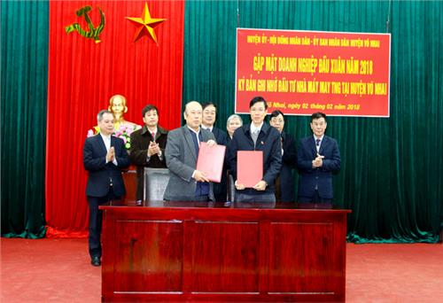 Sẽ triển khai đầu tư xây dựng Nhà máy may TNG ở Võ Nhai