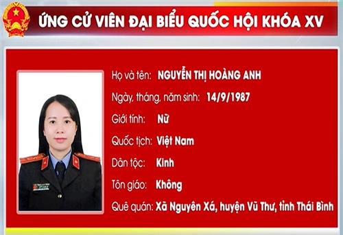 Ứng cử viên Nguyễn Thị Hoàng Anh, Phó Chánh văn phòng Viện Kiểm sát nhân dân tỉnh Thái Nguyên