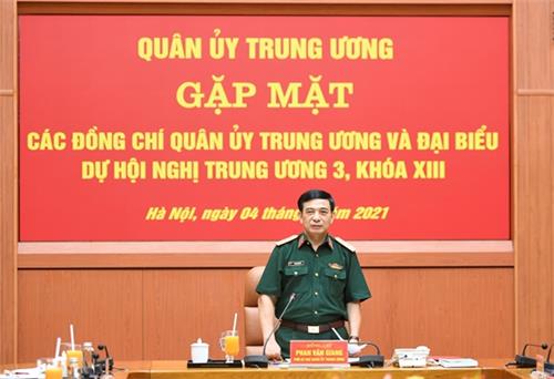 Gặp mặt các đồng chí Quân ủy Trung ương và đại biểu dự Hội nghị Trung ương 3, khóa XIII