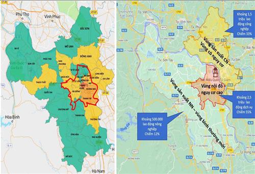 Phương án phân vùng 30 quận, huyện, thị xã của Hà Nội phòng, chống dịch COVID-19 từ ngày 6-9 đến 21-9