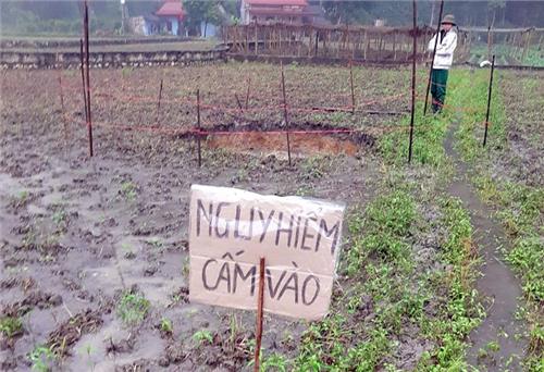 Đã xác định nguyên nhân gây hiện tượng sụt lún tại xã Kim Phượng