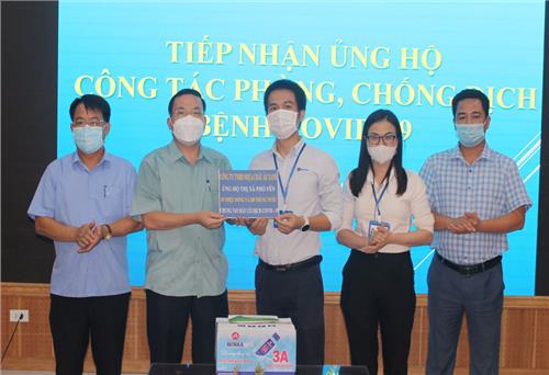 T.X Phổ Yên: Tiếp nhận ủng hộ công tác phòng, chống dịch 