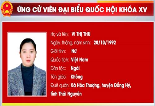 Ứng cử viên Vi Thị Thu, điều dưỡng Khoa Nhi cấp cứu - Sơ sinh, Bệnh viện Trung ương Thái Nguyên