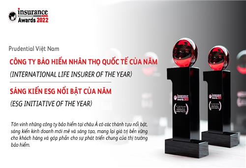 Prudential Việt Nam giành giải thưởng kép tại Insurance Asia Awards 2022 và HR Asia Awards 2022 