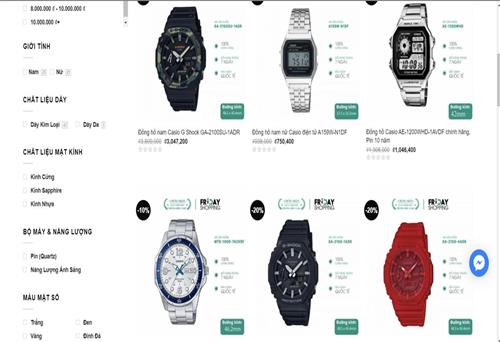 Giá các loại đồng hồ đeo tay giảm đến 30% tại Fridayshopping