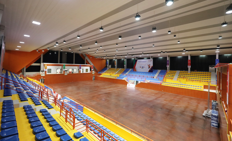    Nhà thi đấu Tây Hồ được cải tạo, nâng cấp sẵn sàng phục vụ SEA Games 31. Ảnh: Ngọc Tú