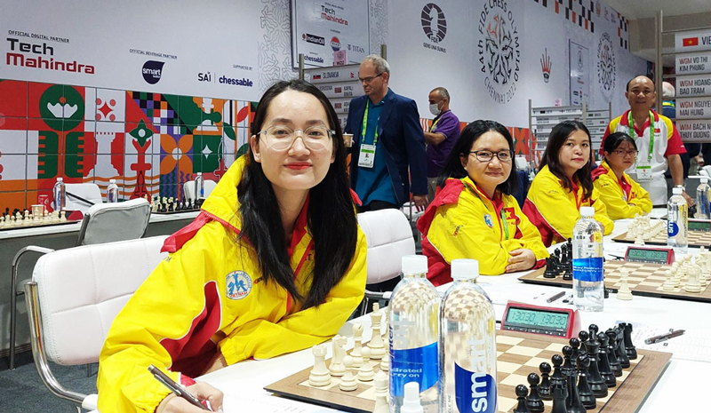  Đội tuyển nữ cờ vua Việt Nam tham dự Olympiad năm 2022.