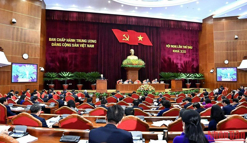  Quang cảnh khai mạc Hội nghị lần thứ sáu Ban Chấp hành Trung ương Đảng khóa XIII.