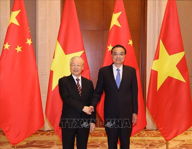  Tổng Bí thư Nguyễn Phú Trọng và Thủ tướng Trung Quốc Lý Khắc Cường. Ảnh: Trí Dũng/TTXVN