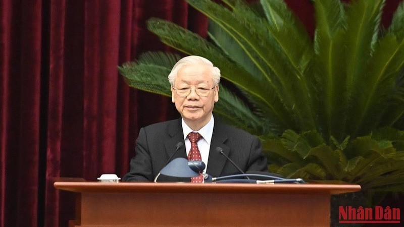  Tổng Bí thư Nguyễn Phú Trọng phát biểu chỉ đạo Hội nghị.
