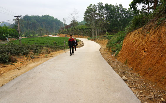  Tuyến đường trục xóm Cầu Mai được bê tông hóa tạo điều kiện thuận lợi trong việc đi lại, vận chuyển nông sản của người dân.