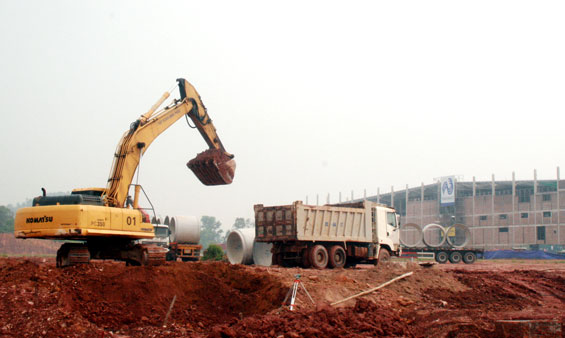  Một dự án vốn đầu tư trực tiếp nước ngoài đang được triển khai xây dựng tại Khu công nghiệp Điềm Thụy (Phú Bình).