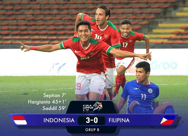  U22 Indonesia đánh bại U22 Philippines.