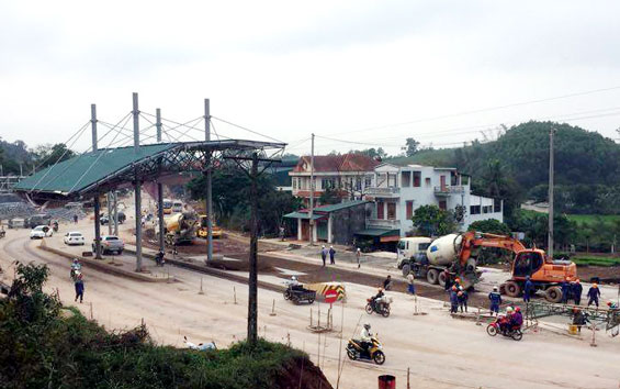  Trạm thu phí trên tuyến Quốc lộ 3 cũ đang được thi công những hạng mục cuối.
