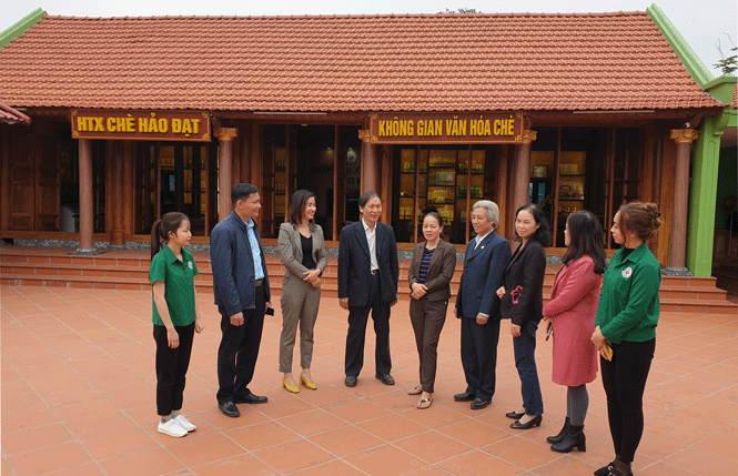  Đại diện Ban Tổ chức Hội thi thẩm định đề tài Xây dựng không gian văn hóa chè Hảo Đạt gắn với phát triển du lịch cộng đồng.