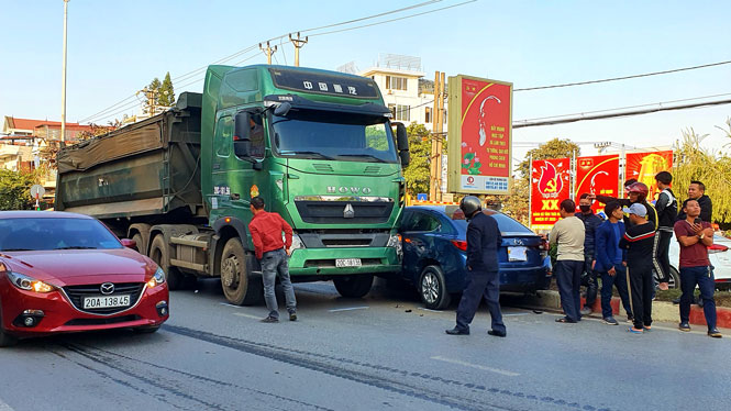  Hiện trường vụ va chạm giao thông.