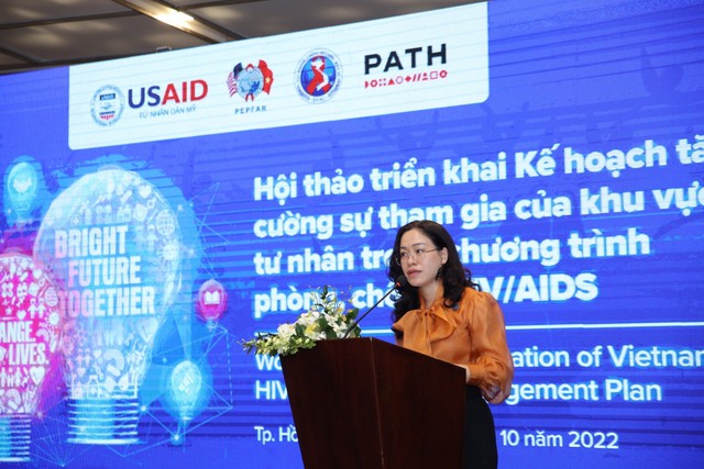  PGS. TS. Phan Thị Thu Hương: Cục Phòng, chống HIV/AIDS ghi nhận vai trò quan trọng của khu vực tư nhân trong các hoạt động phòng, chống HIV/AIDS qua nhiều năm qua. Ảnh: VGP/Giang Oanh