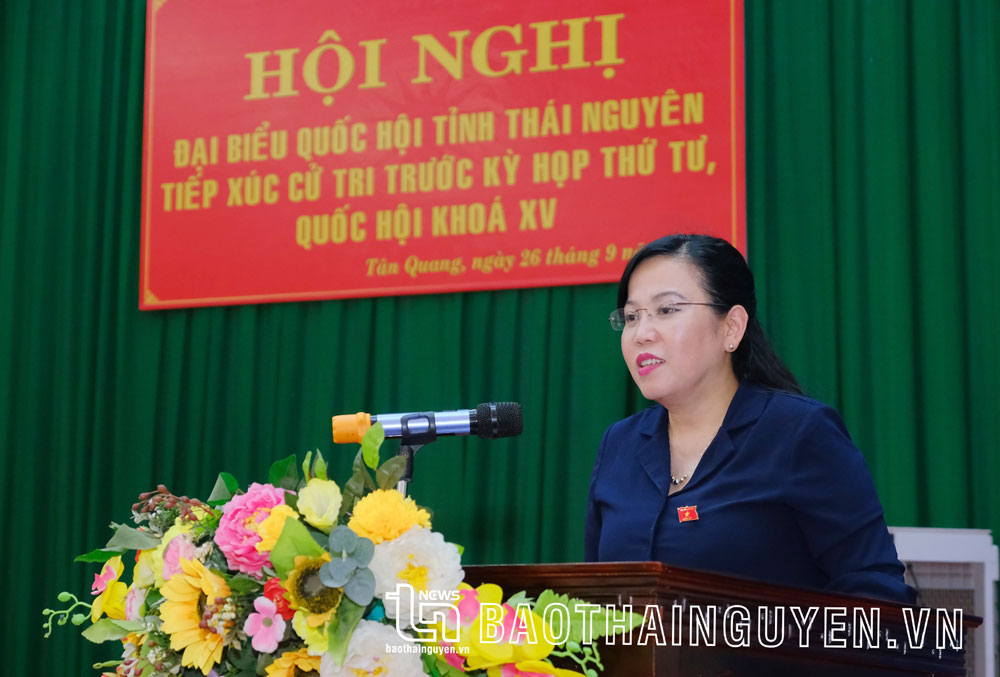  Đồng chí Nguyễn Thanh Hải, Uỷ viên Trung ương Đảng, Bí thư Tỉnh ủy, Trưởng Đoàn đại biểu Quốc hội tỉnh, phát biểu tại Hội nghị.