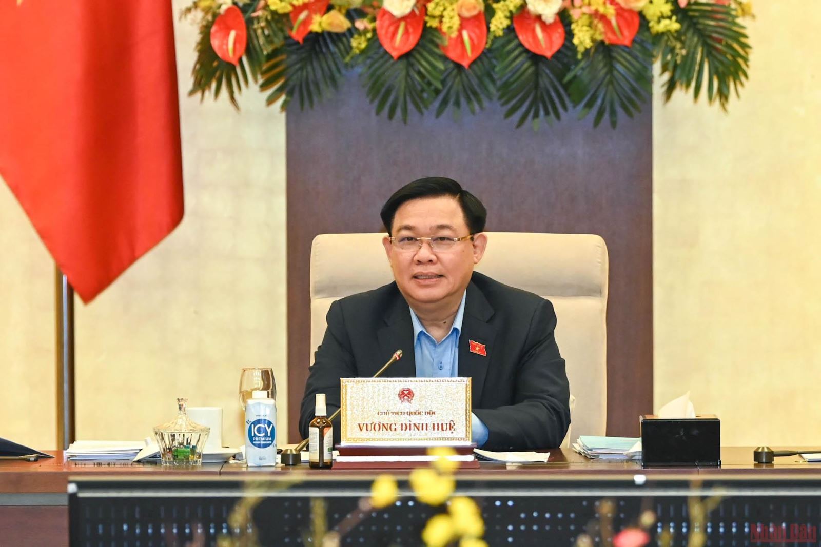  Chủ tịch Quốc hội Vương Đình Huệ phát biểu ý kiến tại phiên họp.