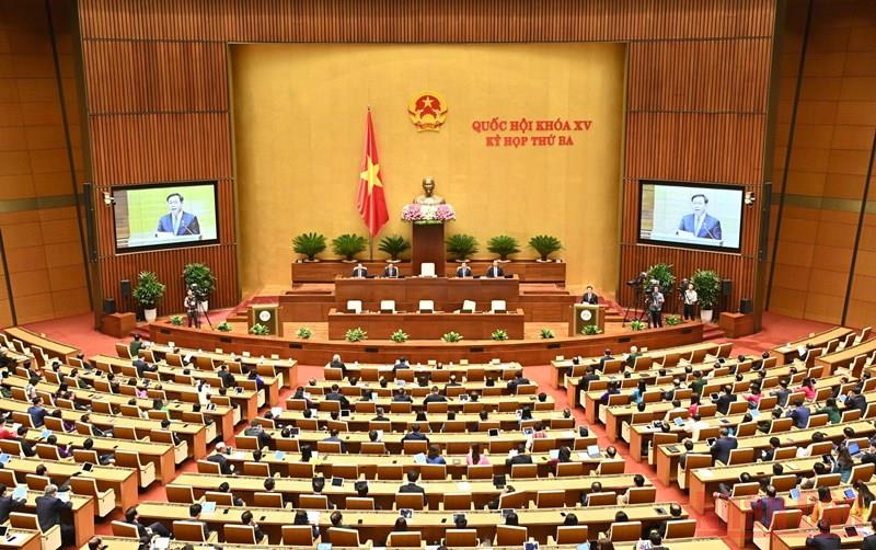  Quang cảnh phiên bế mạc Kỳ họp thứ ba, Quốc hội khóa XV, chiều 16-6.