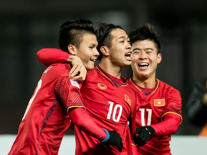  Niềm vui của các cầu thủ U23 Việt Nam.