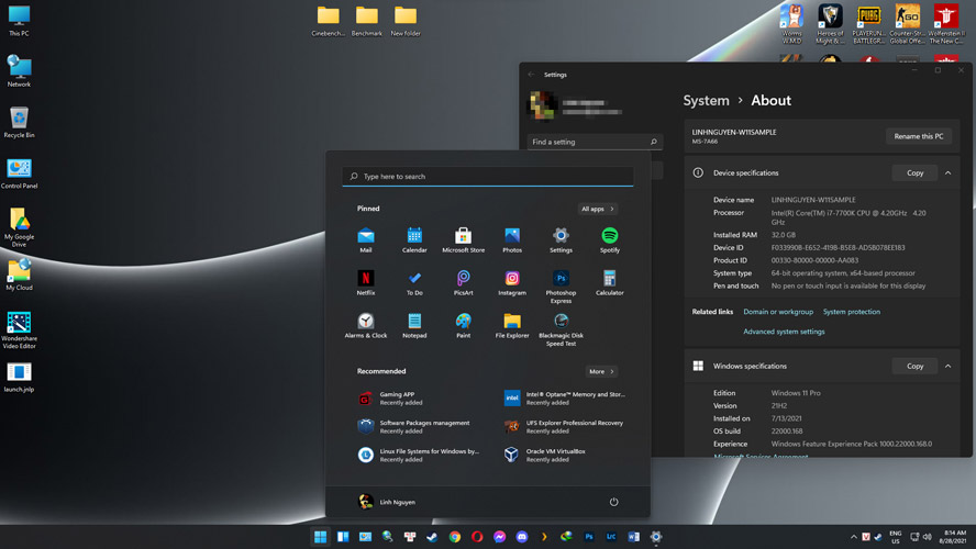  Giao diện hoàn toàn mới của Windows 11.