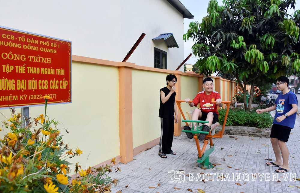 Công trình Tập thể thao ngoài trời được Hội Cựu chiến binh phường Đồng Quang (TP. Thái Nguyên) và tổ dân phố số 1 thực hiện.