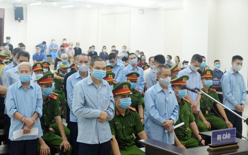  Tòa án nhân dân T.P Hà Nội xét xử vụ án đặc biệt nghiêm trọng xảy ra ở xã Đồng Tâm, huyện Mỹ Đức, T.P Hà Nội đầu tháng 9-2020. Ảnh: Báo Nhân dân