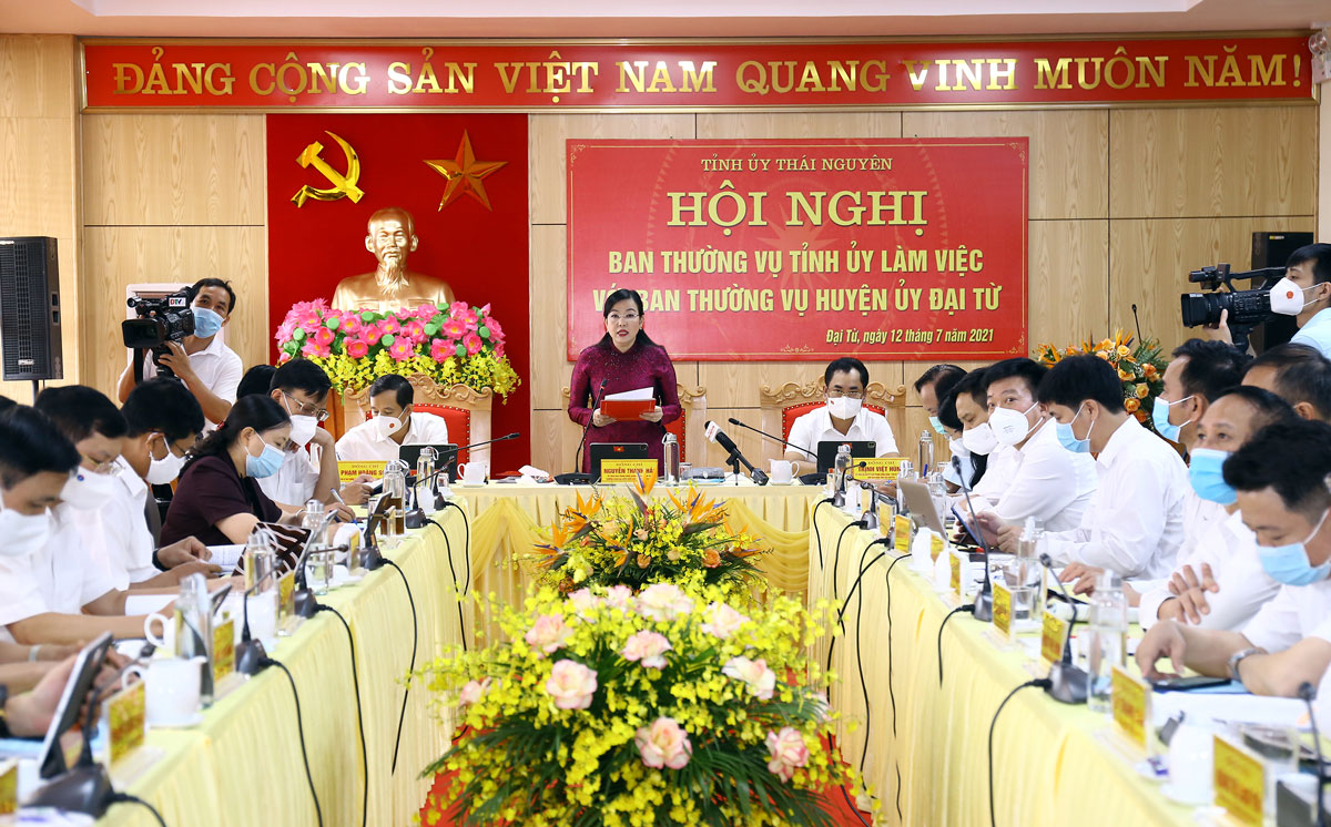  Đồng chí Nguyễn Thanh Hải, Ủy viên Trung ương Đảng, Bí thư Tỉnh ủy, Trưởng Đoàn đại biểu Quốc hội tỉnh phát biểu tại Hội nghị.