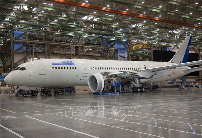  Máy bay Boeing 787 Dreamliner tại nhà máy của Boeing ở Everett, Washington, Mỹ. Ảnh: AFP/TTXVN