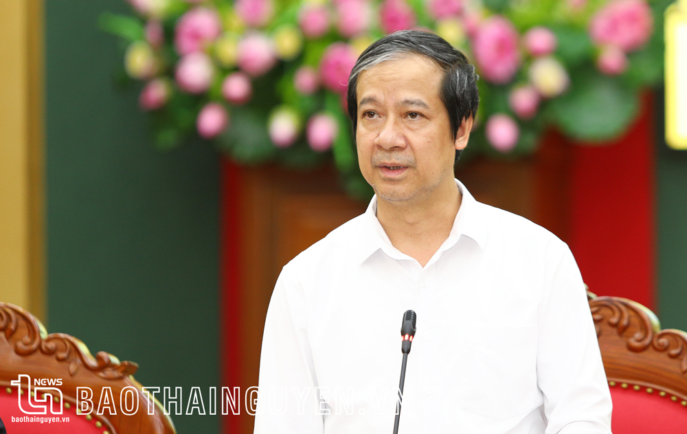 Bộ trưởng Nguyễn Kim Sơn phát biểu tại buổi làm việc với tỉnh Thái Nguyên.