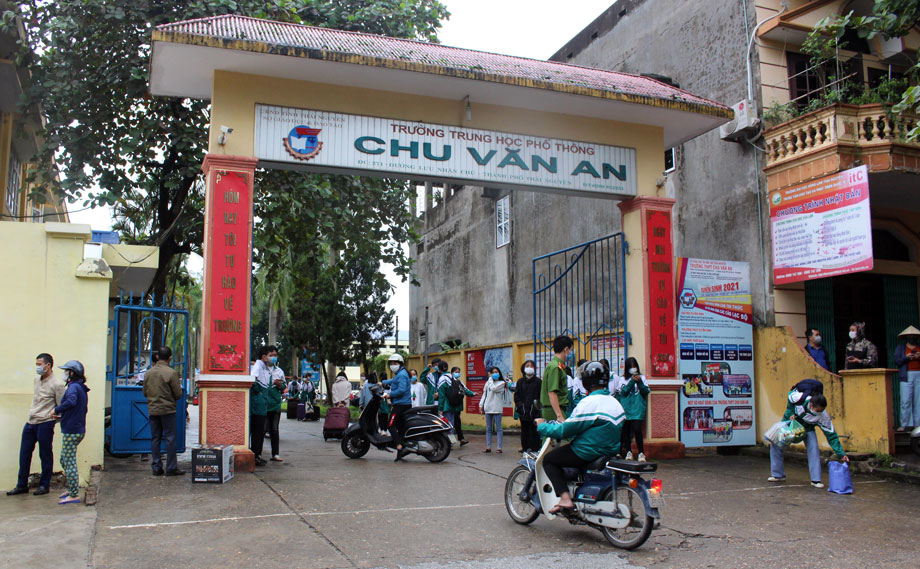  Trường THPT Chu Văn An (T.P Thái Nguyên) có 1 giáo viên dương tính với SARS-CoV-2.