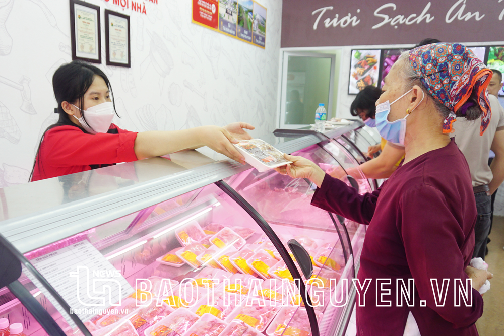  Cửa hàng bày bán sản phẩm an toàn theo chuỗi liên kết của Công ty CP Chăn nuôi CP Việt Nam tại TP. Sông Công.