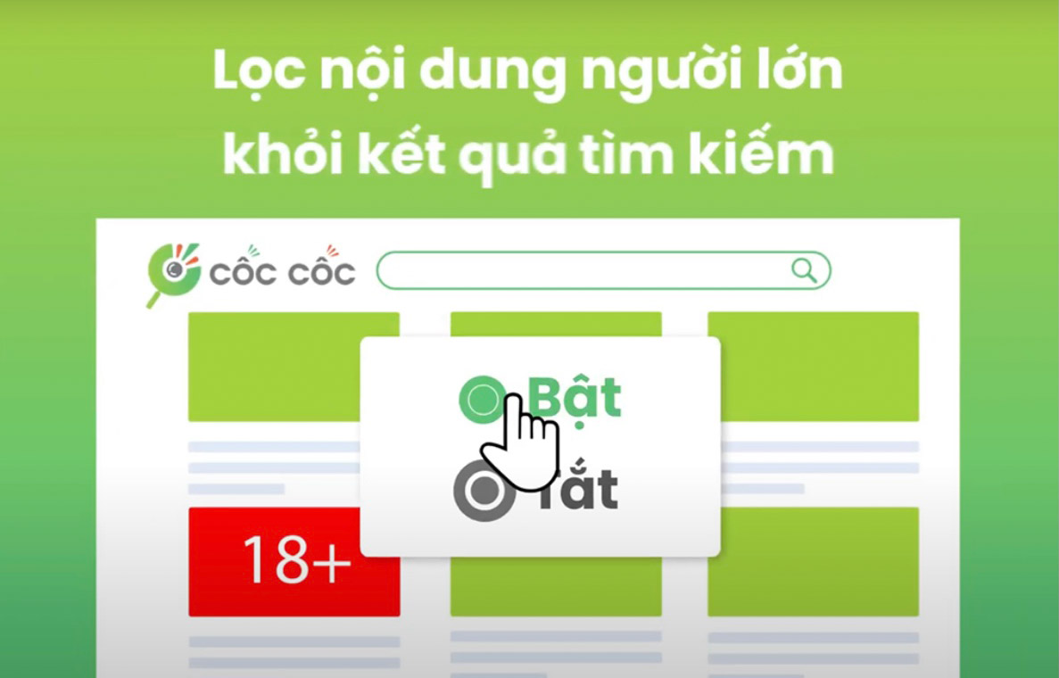  Tính năng tìm kiếm an toàn - một trong những ứng dụng của Cốc Cốc được người dùng đón nhận.