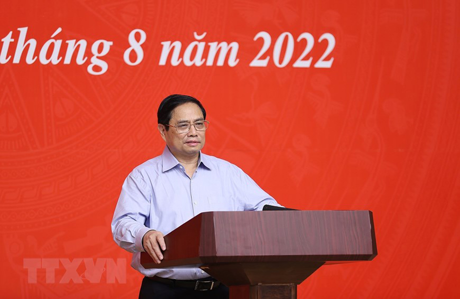  Thủ tướng Chính phủ Phạm Minh Chính phát biểu khai mạc Hội nghị. Ảnh: TTXVN