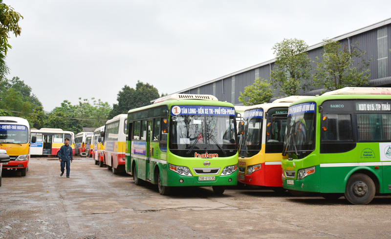  Công ty CP Thương mại và Du lịch Hà Lan tập kết phương tiện sau khi có văn bản chỉ đạo tạm dừng hoạt động (ảnh chụp chiều 29-3).