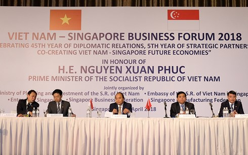  Thủ tướng dự Diễn đàn Kinh doanh Việt Nam-Singapore.
