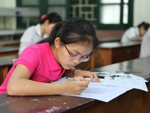     Thí sinh làm bài thi môn Toán trong kỳ thi tuyển sinh đại học, cao đẳng năm 2013. 