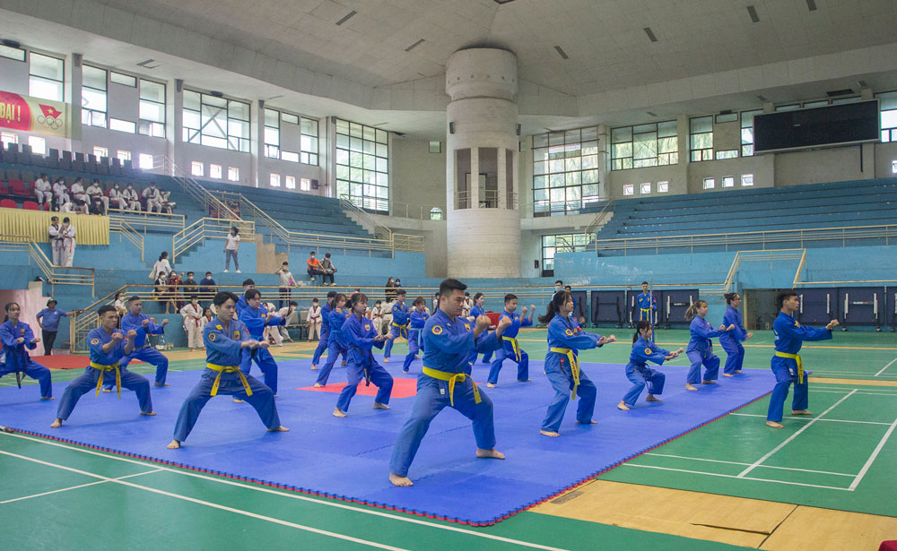  Các vận động viên biểu diễn võ thuật tại Lễ khai mạc.